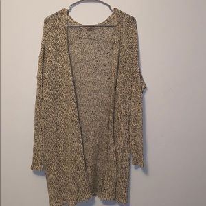 Long marled knit cardigan
